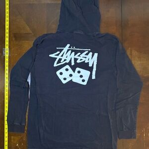 Stussy Navy Hoodie with Dice Design